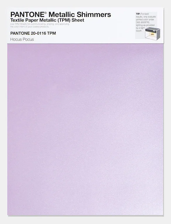 Pantone Metallic Shimmers Textile Paper Metallic Sheet 20-0116 Hocus Pocus