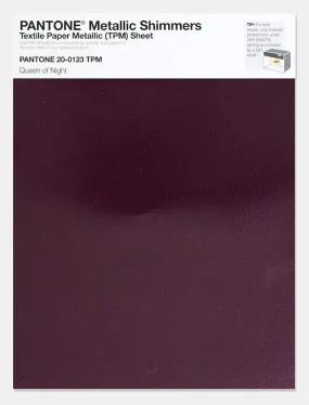 Pantone Metallic Shimmers Textile Paper Metallic Sheet 20-0123 Queen of Night