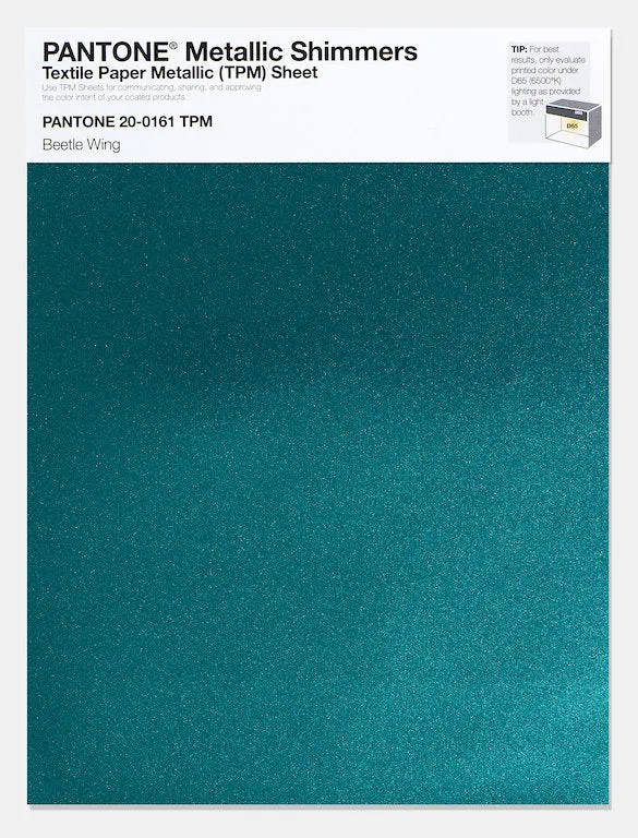 Pantone Metallic Shimmers Textile Paper Metallic Sheet 20-0161 Beetle Wing