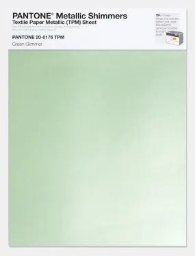 Pantone Metallic Shimmers Textile Paper Metallic Sheet 20-0176 Green Glimmer