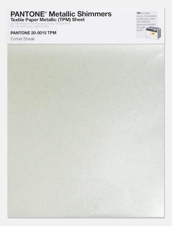 Pantone Metallic Shimmers Textile Paper Metallic (TPM) Sheet 20-0015 Comet Streak