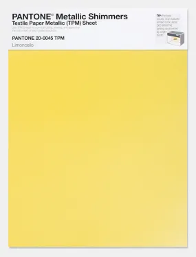 Pantone Metallic Shimmers Textile Paper Metallic (TPM) Sheet 20-0045 Limoncello