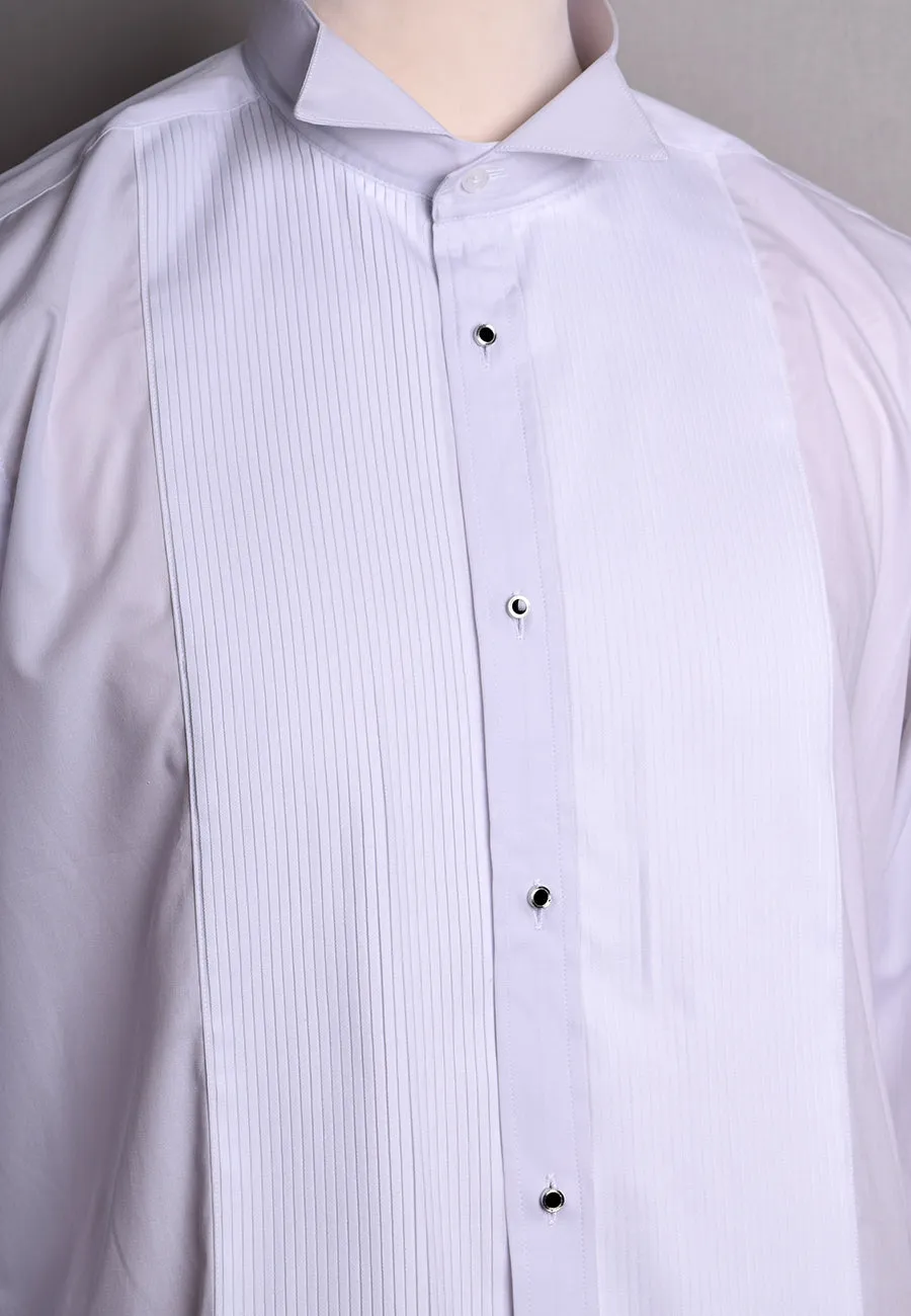 Pleated Front Evening Shirt - Wing or Turndown Collar (SH254)