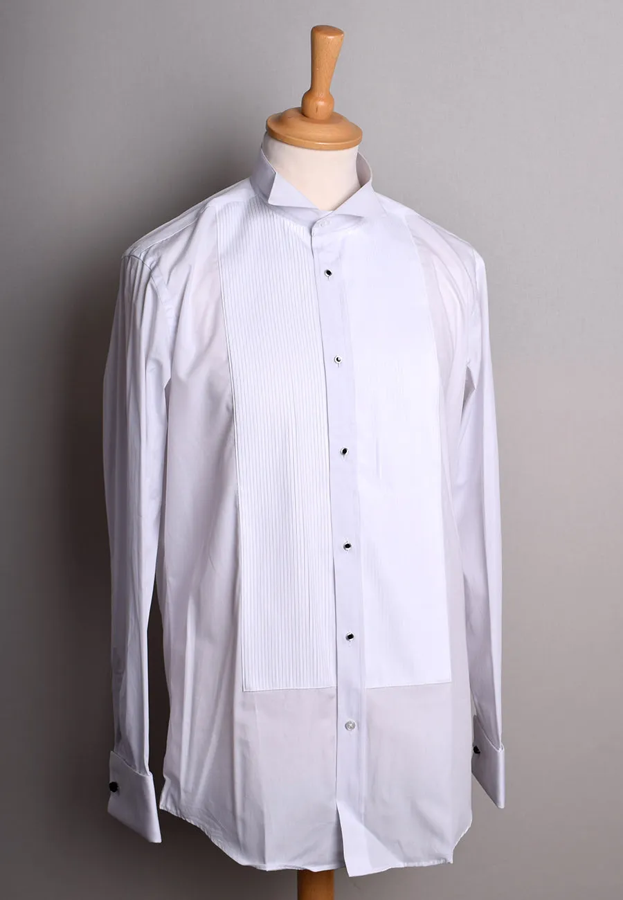 Pleated Front Evening Shirt - Wing or Turndown Collar (SH254)