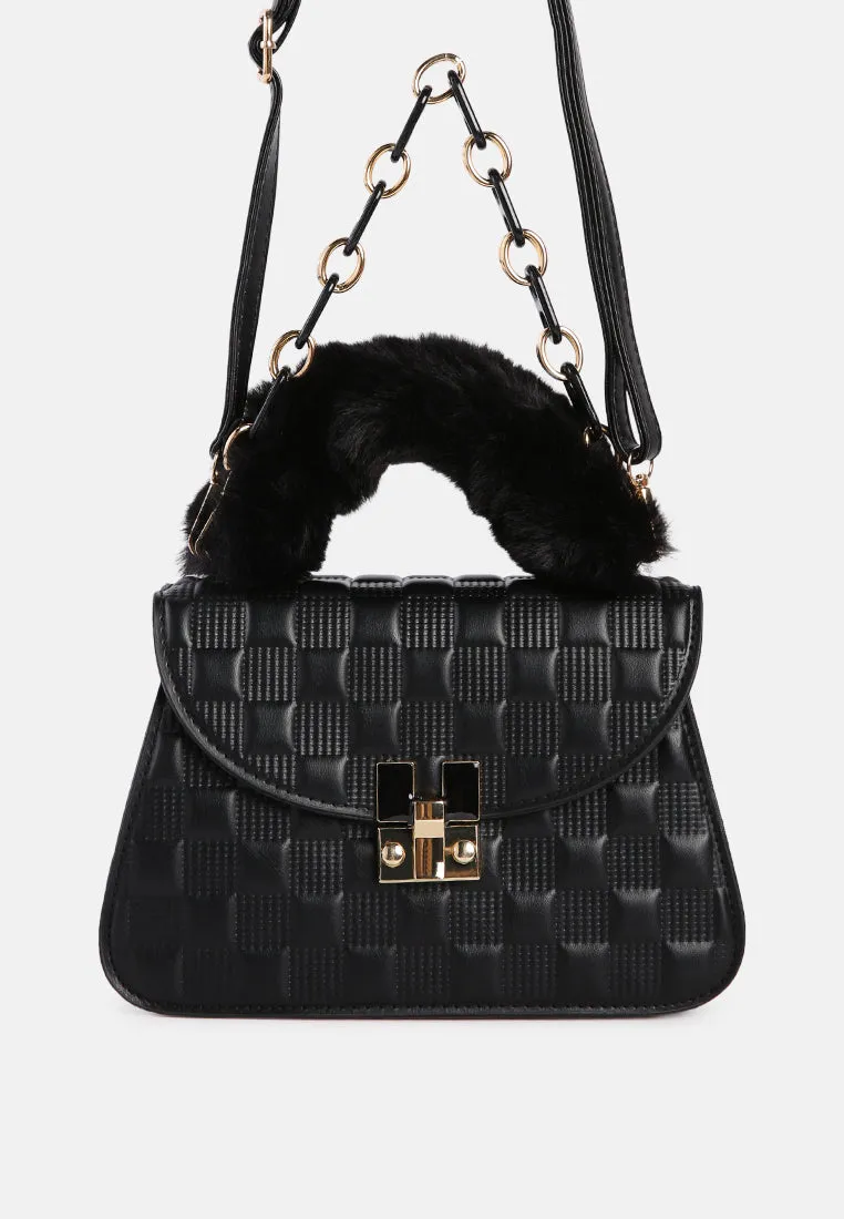 Quilted Faux Leather Sling Bag