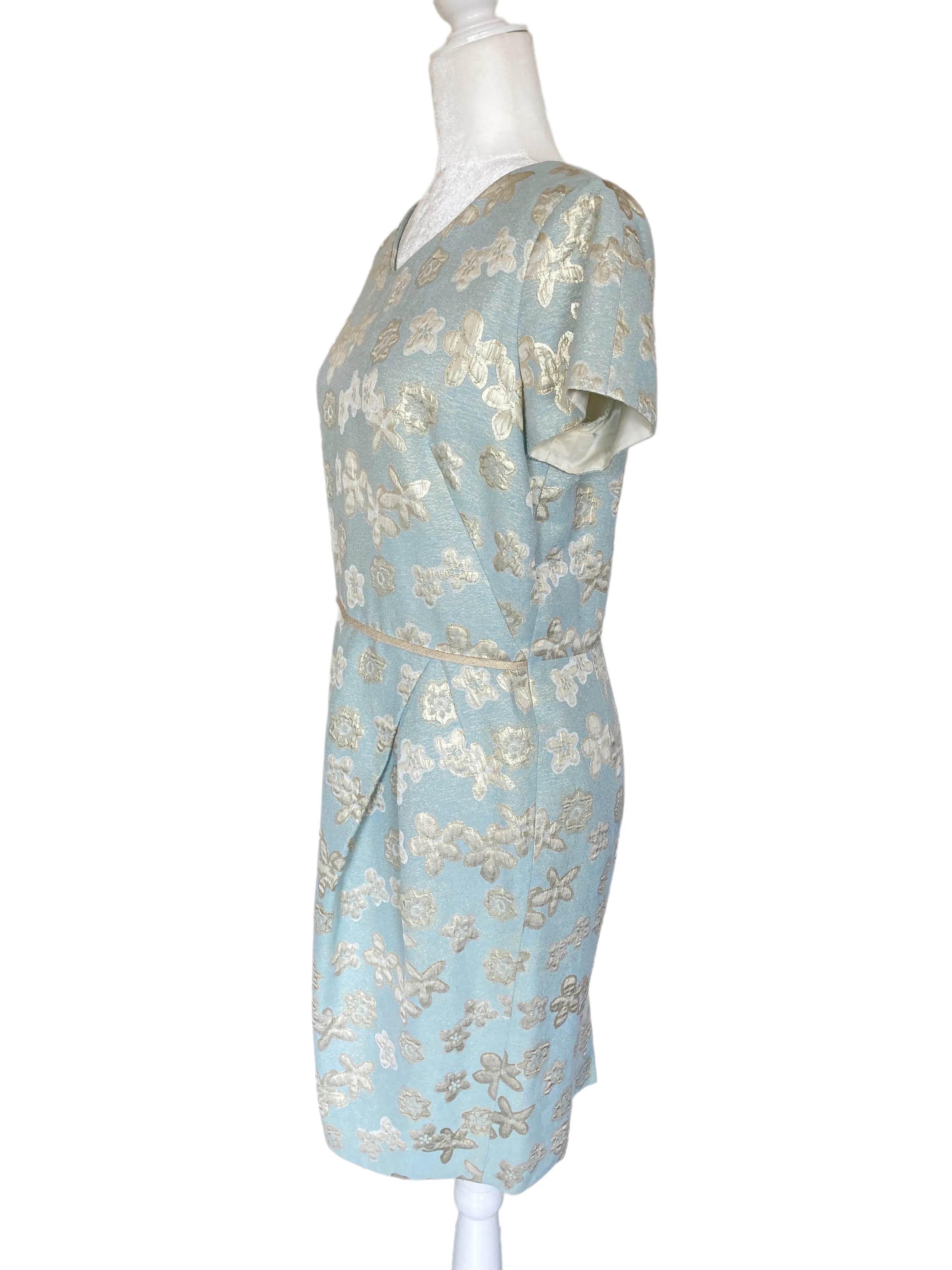 Sara Campbell Champagne Jacquard Dress, 8