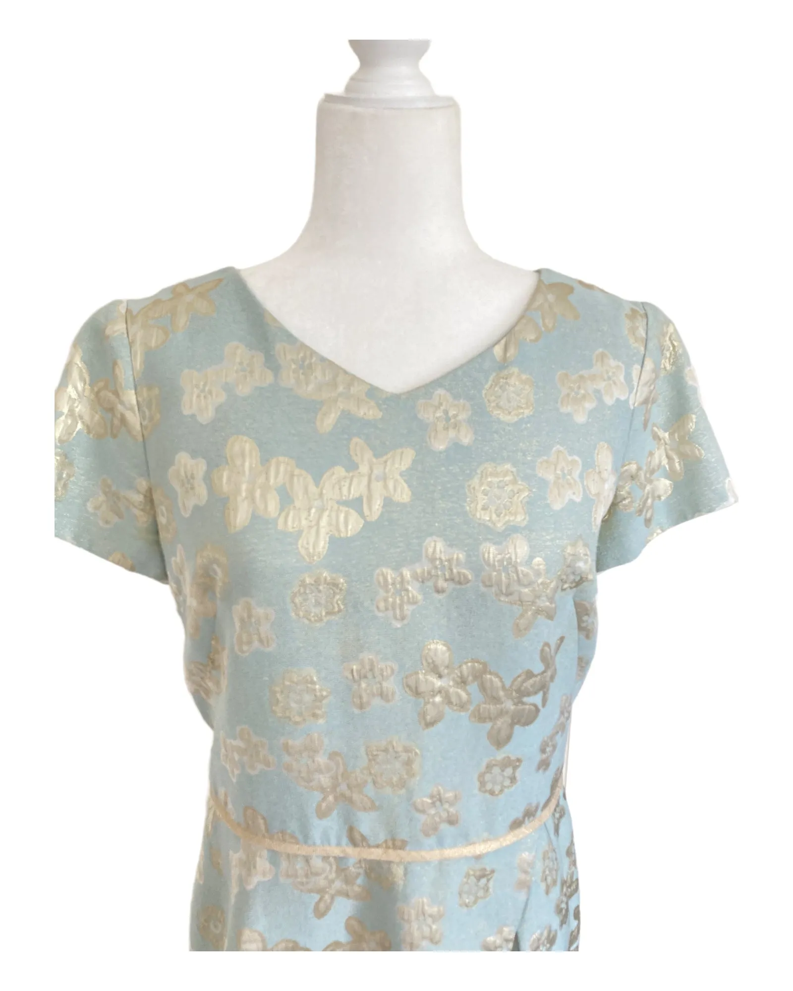 Sara Campbell Champagne Jacquard Dress, 8