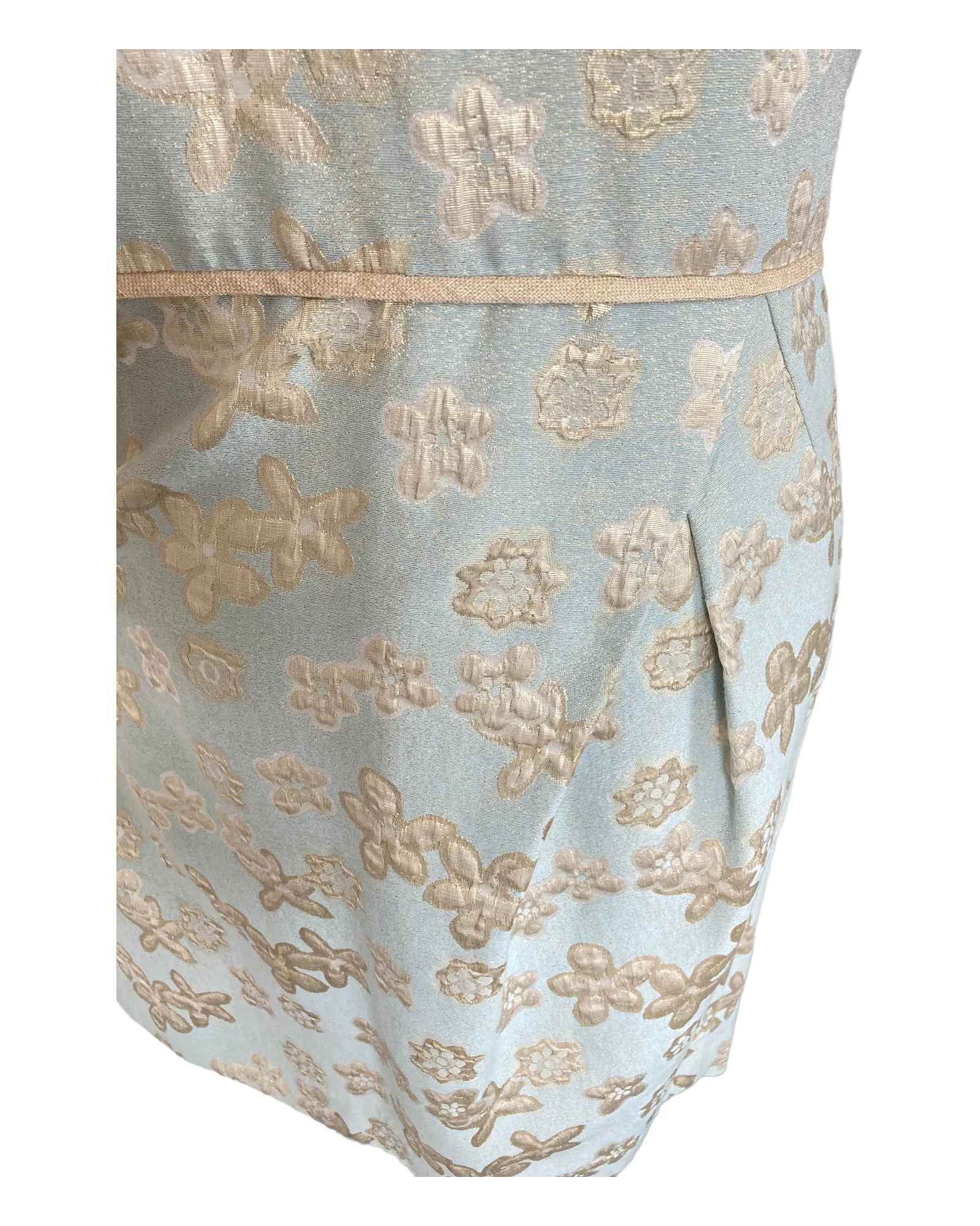 Sara Campbell Champagne Jacquard Dress, 8