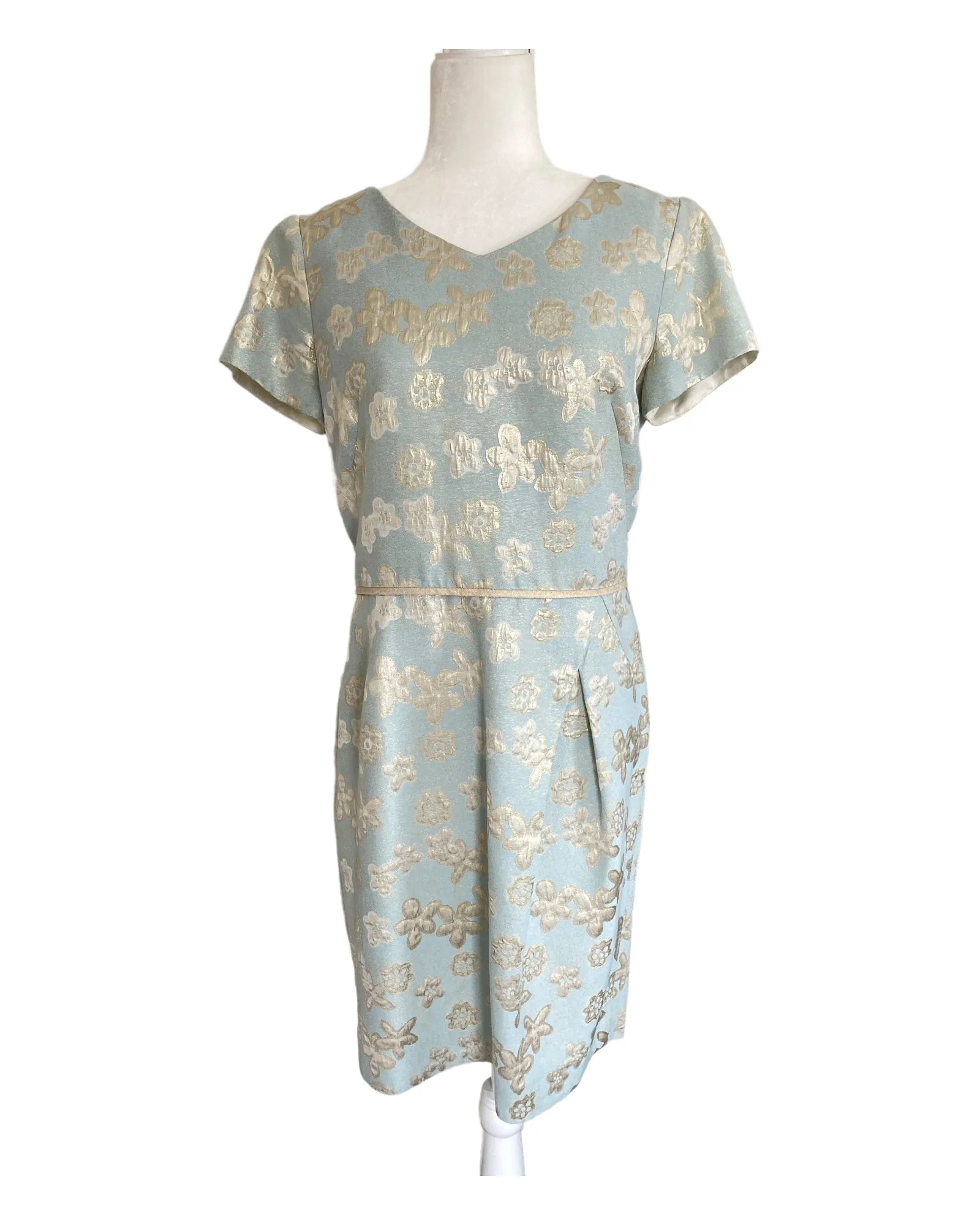 Sara Campbell Champagne Jacquard Dress, 8