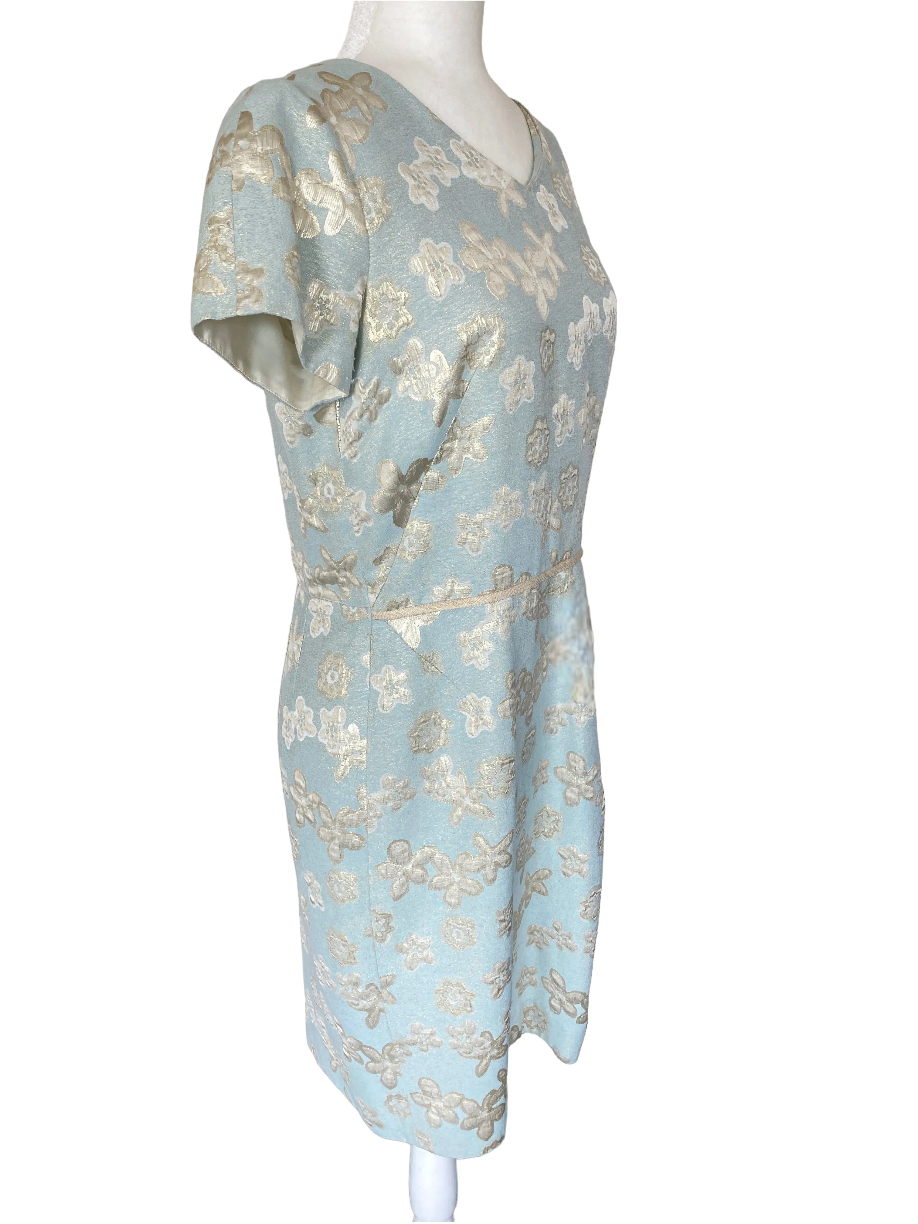 Sara Campbell Champagne Jacquard Dress, 8