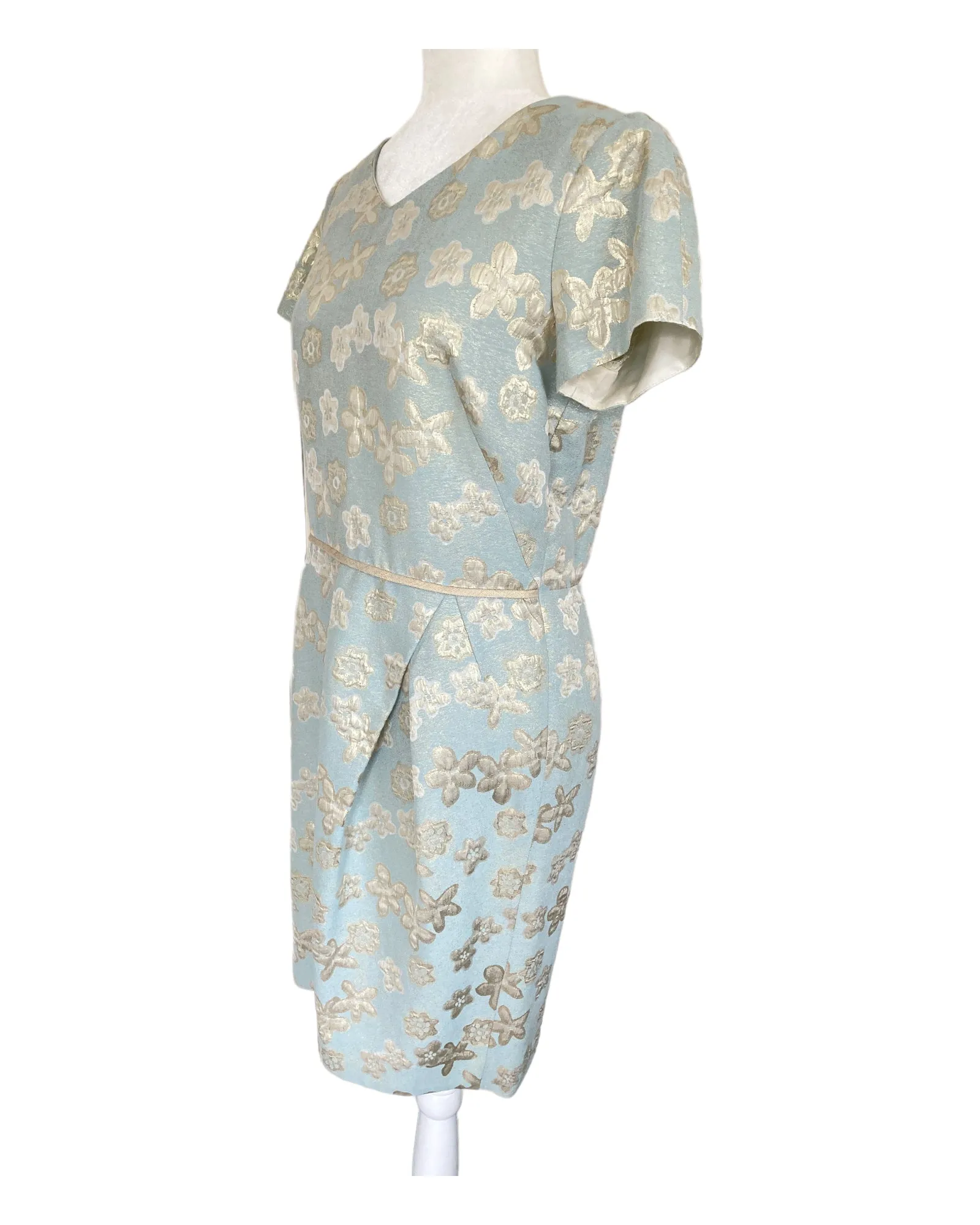 Sara Campbell Champagne Jacquard Dress, 8