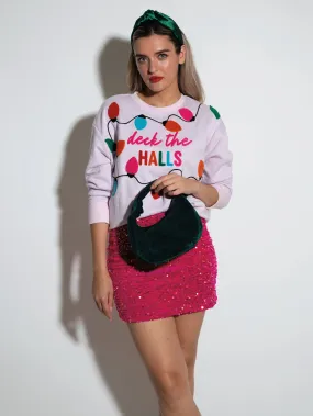 Shiraleah "Deck The Halls" Sweatshirt, Blush