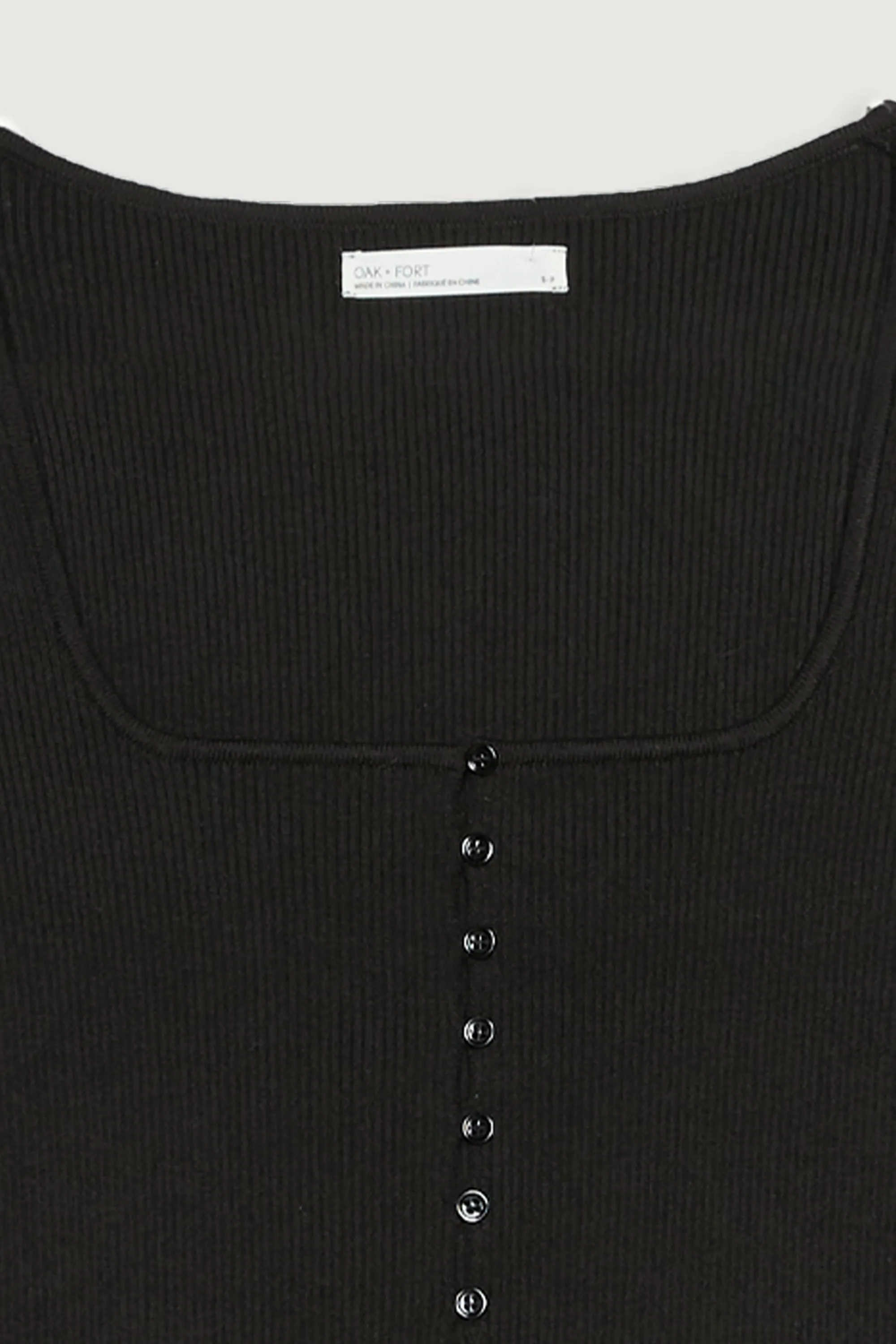 SQUARE NECK BUTTON FRONT SWEATER