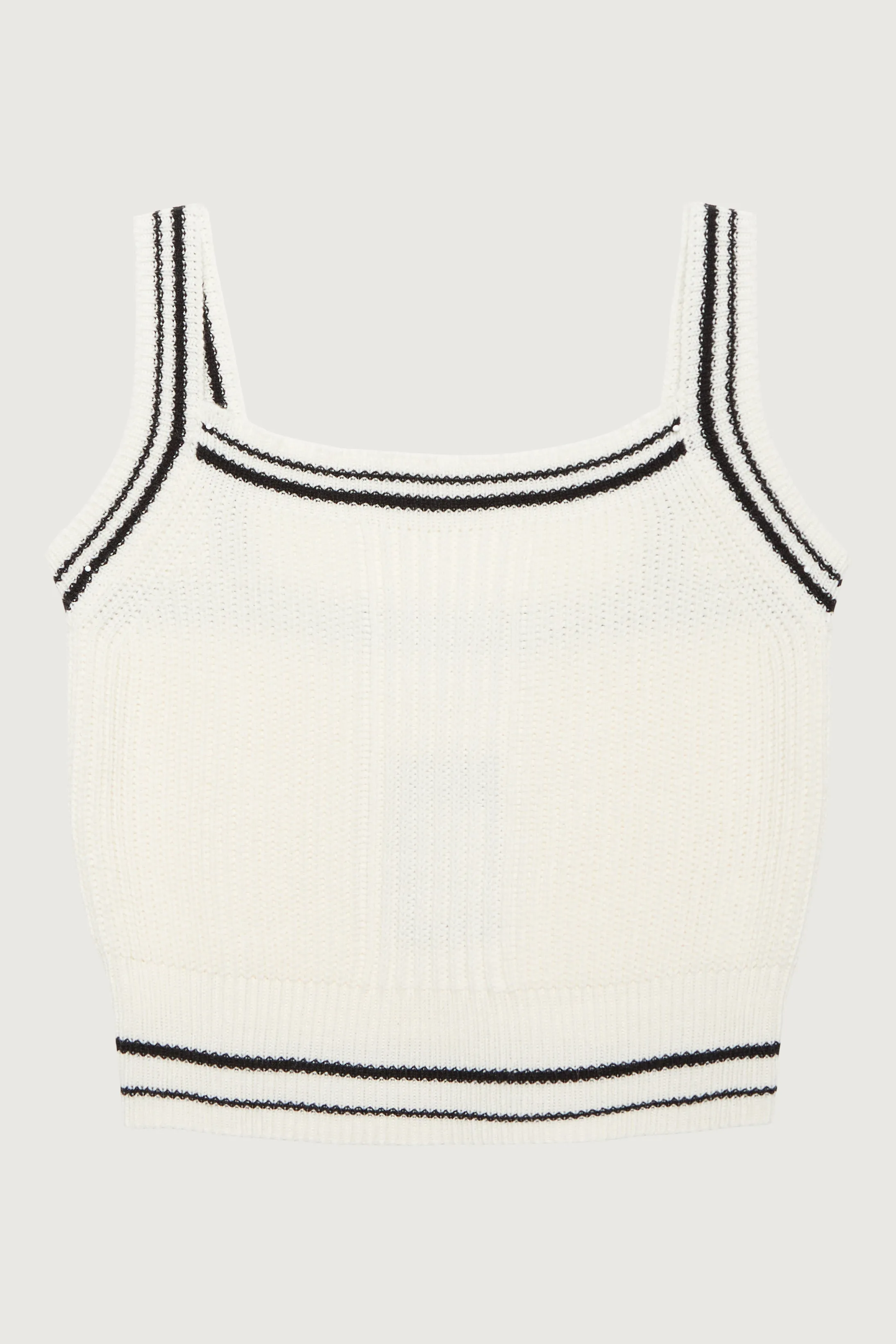 STRIPED TRIM KNIT TANK