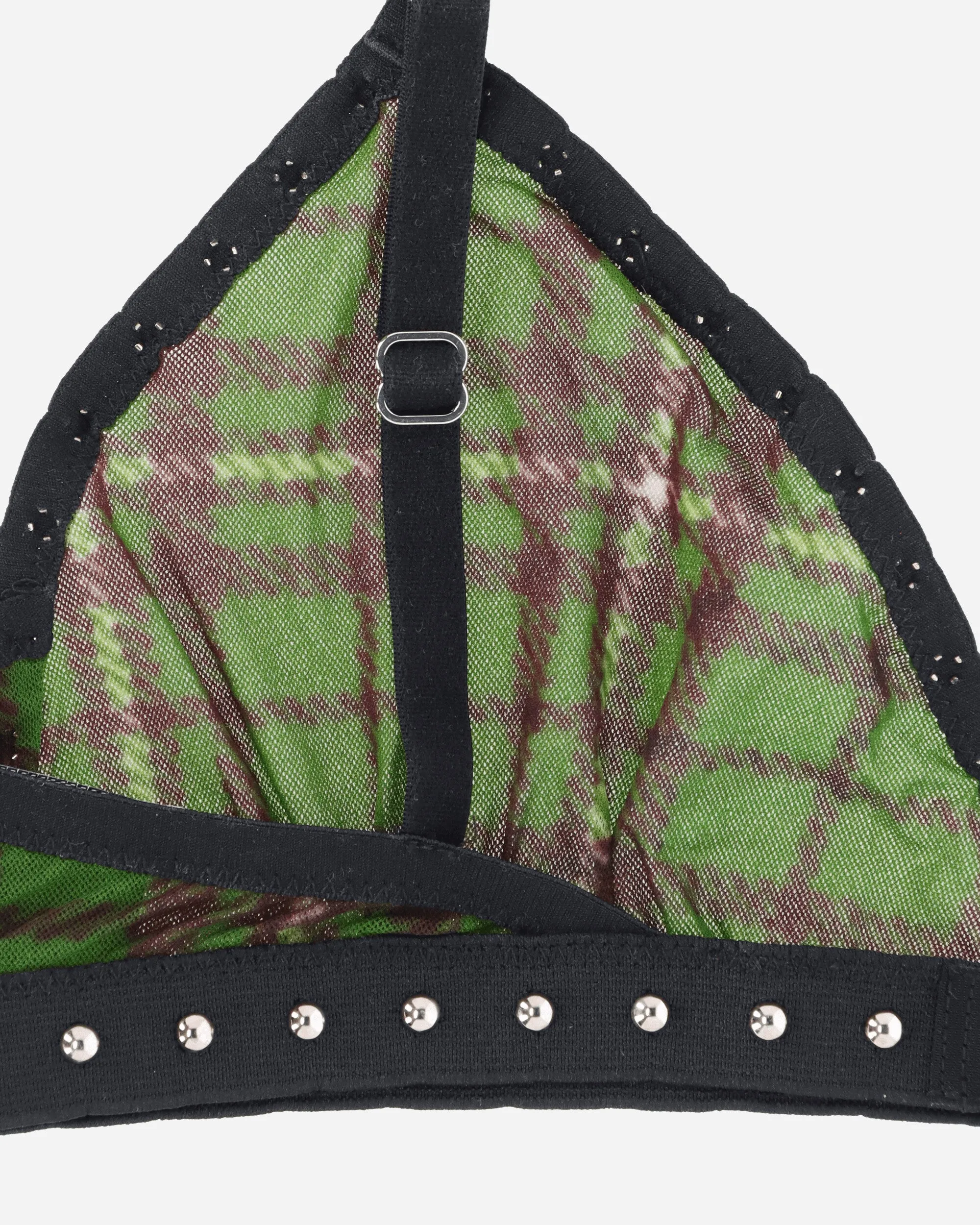 Tartan Studded Bra Green