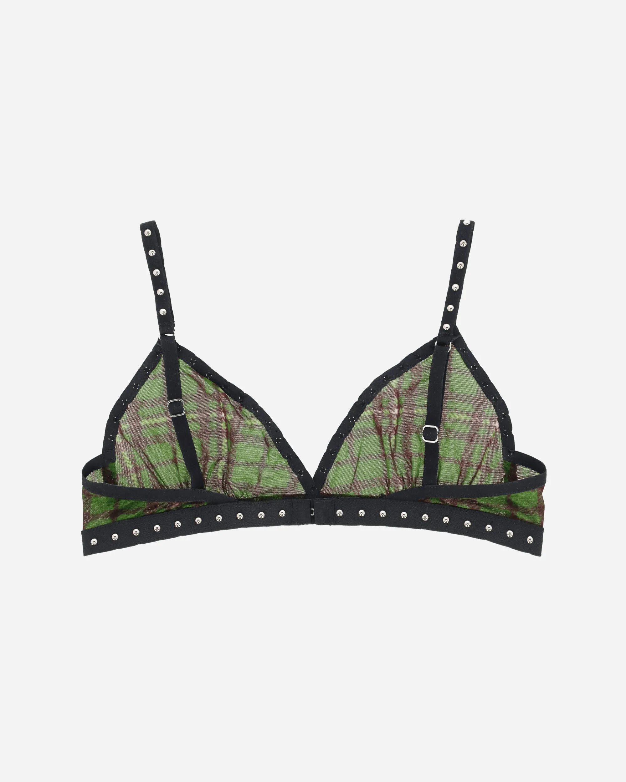 Tartan Studded Bra Green