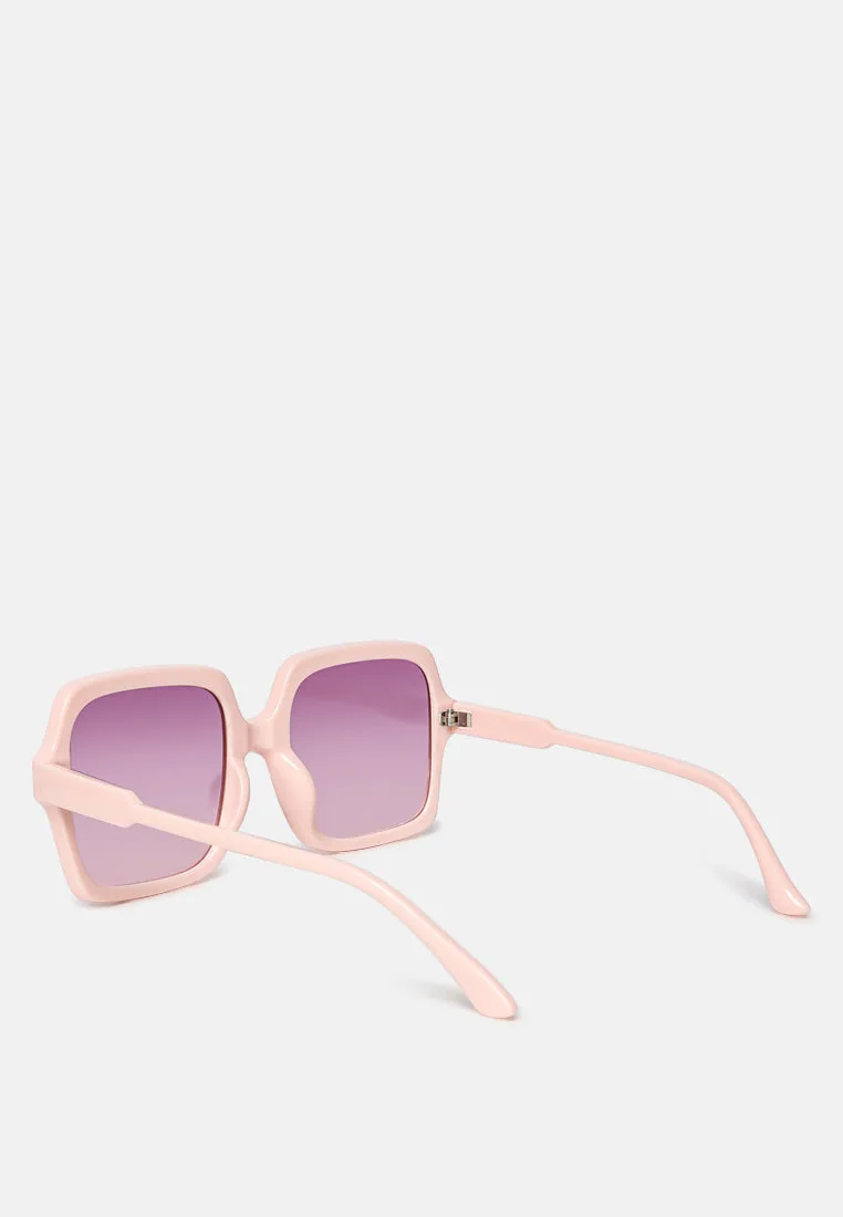 Transparent Frame Oversized Square Sunglasses