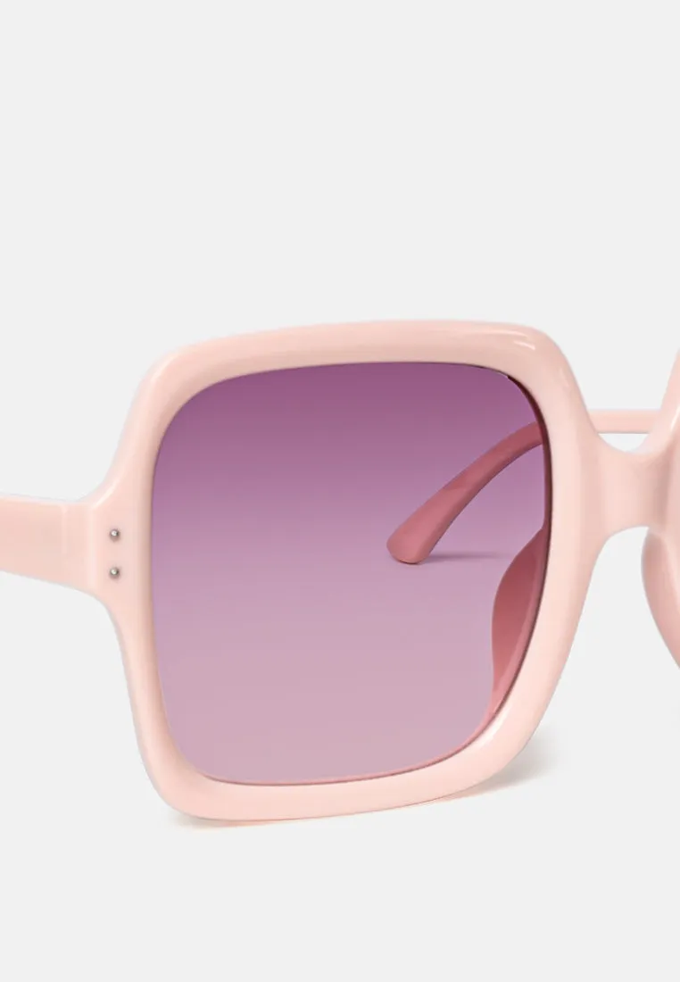 Transparent Frame Oversized Square Sunglasses