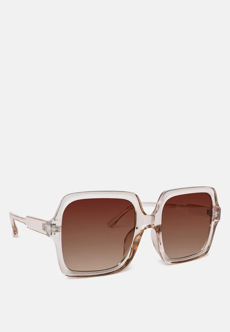 Transparent Frame Oversized Square Sunglasses