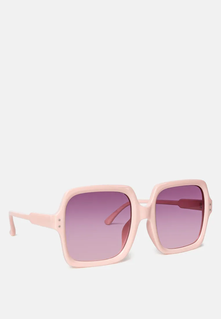 Transparent Frame Oversized Square Sunglasses