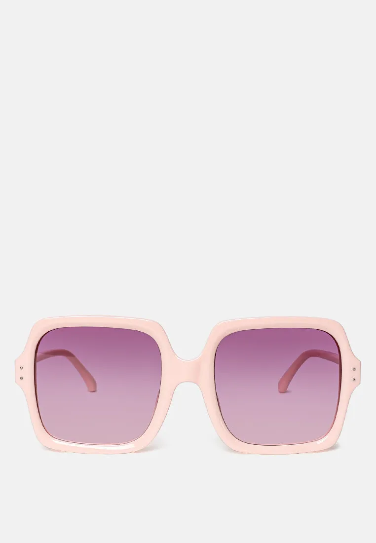 Transparent Frame Oversized Square Sunglasses