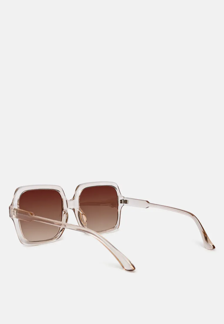 Transparent Frame Oversized Square Sunglasses