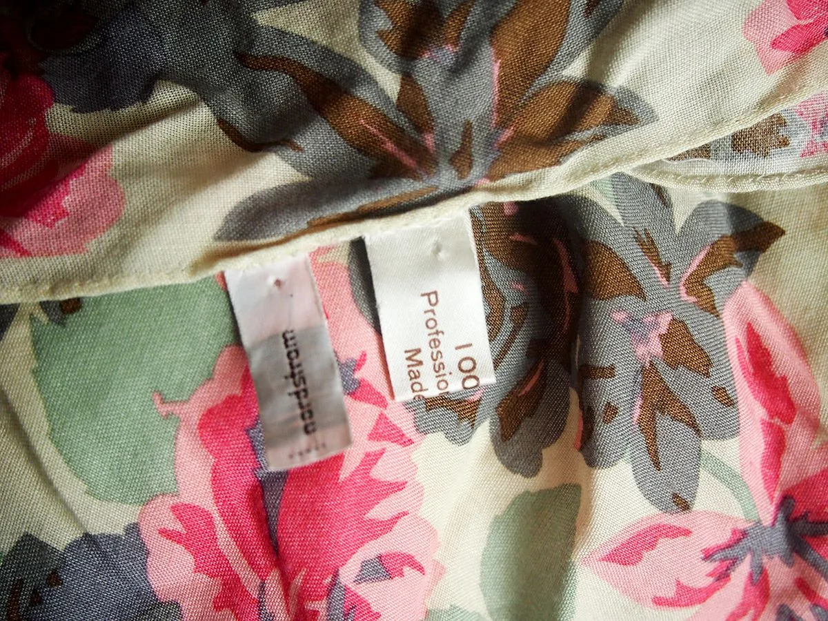 Vintage Nordstrom Pink & Gray Floral Scarf