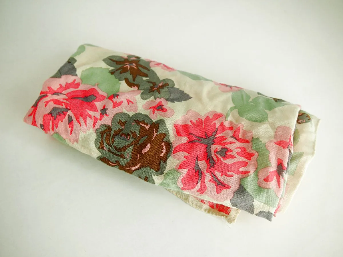 Vintage Nordstrom Pink & Gray Floral Scarf