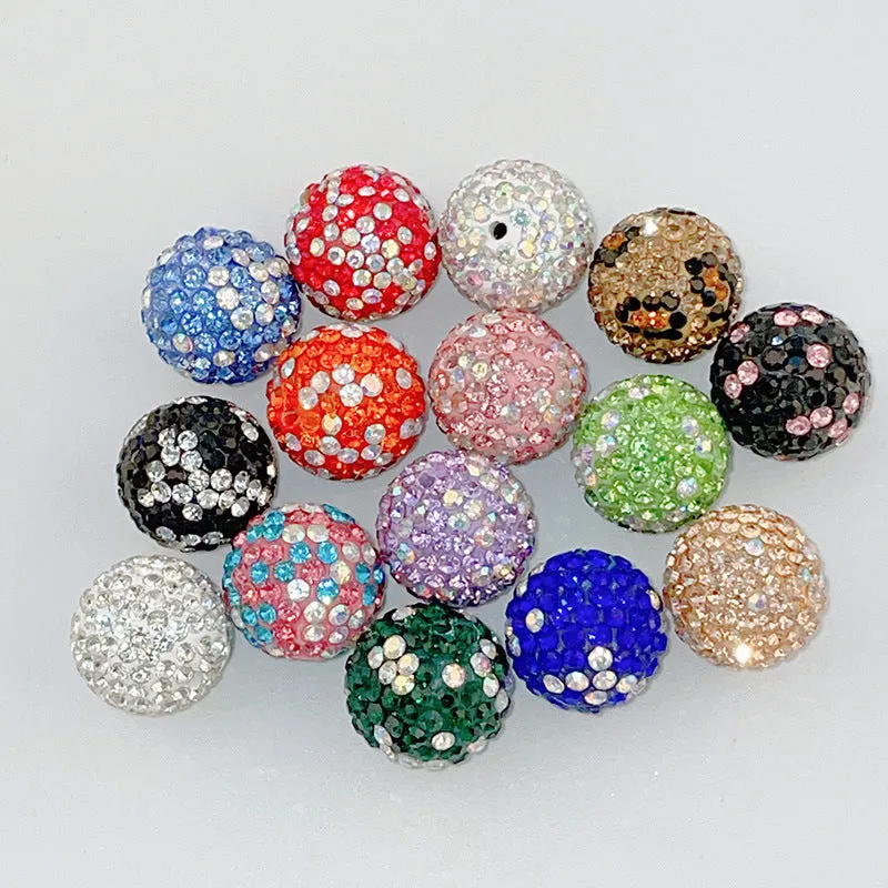 Wholesale 10pcs 16mm Christmas Round Straight Hole Colored Clay Beads