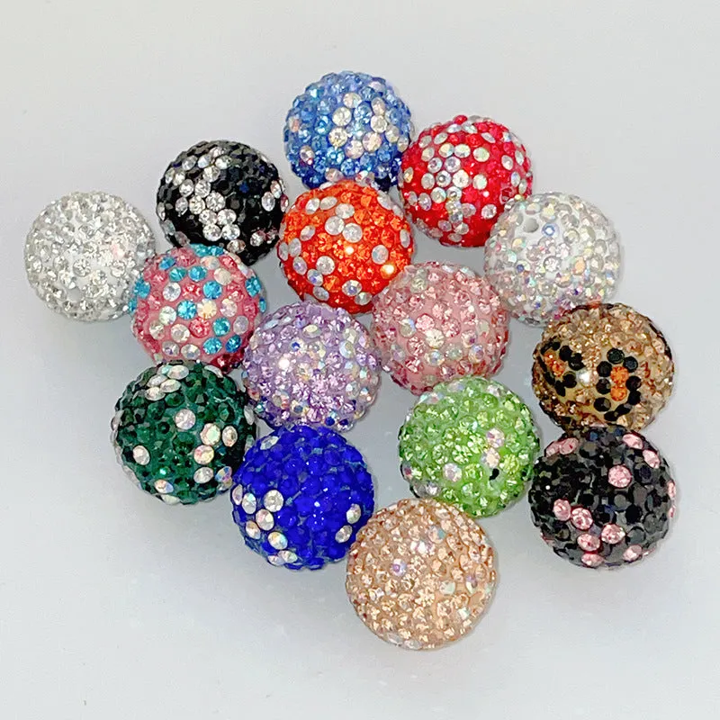 Wholesale 10pcs 16mm Christmas Round Straight Hole Colored Clay Beads