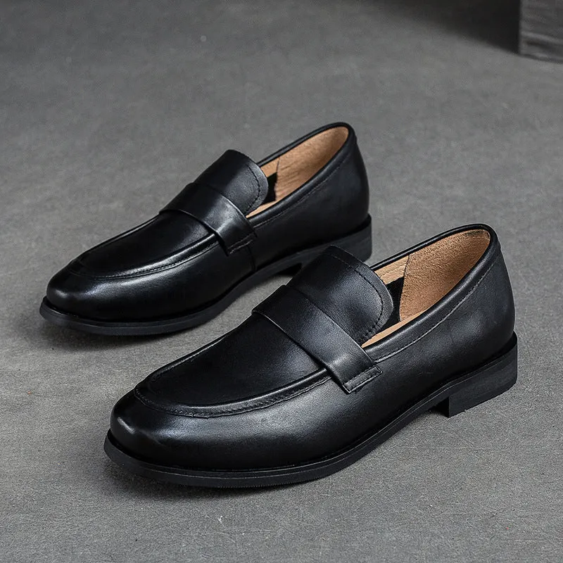 Women Classic Leather Solid Casual Loafers