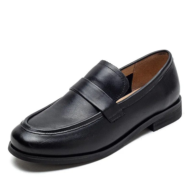 Women Classic Leather Solid Casual Loafers