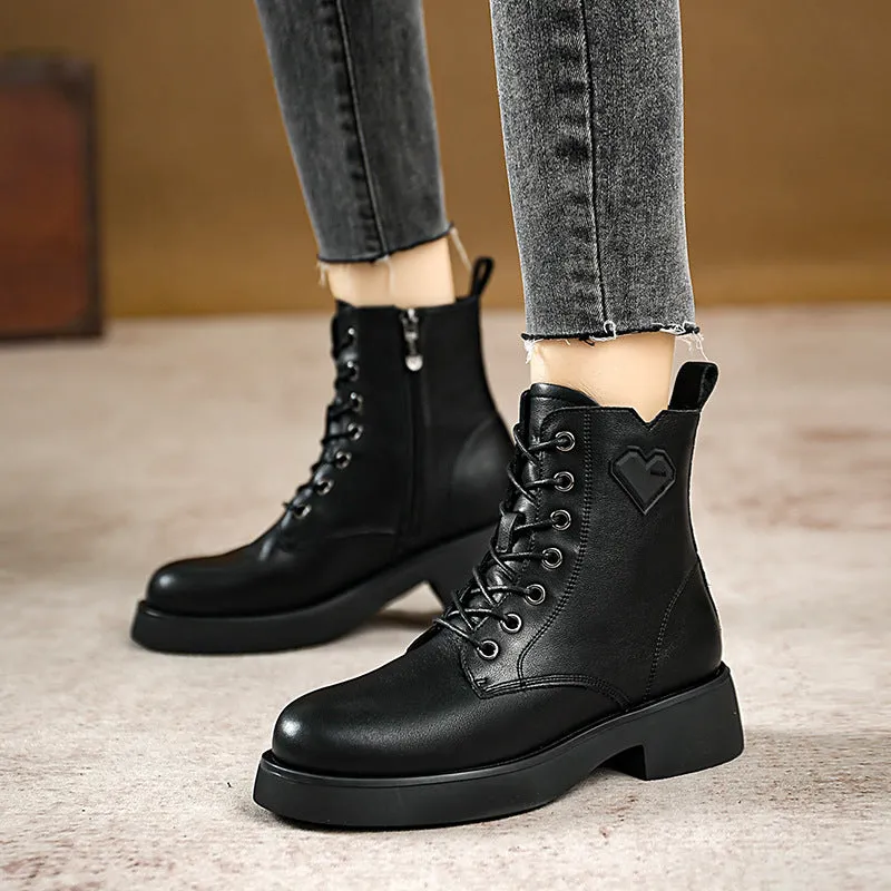 Women Fashion Leather Patchwork Boots