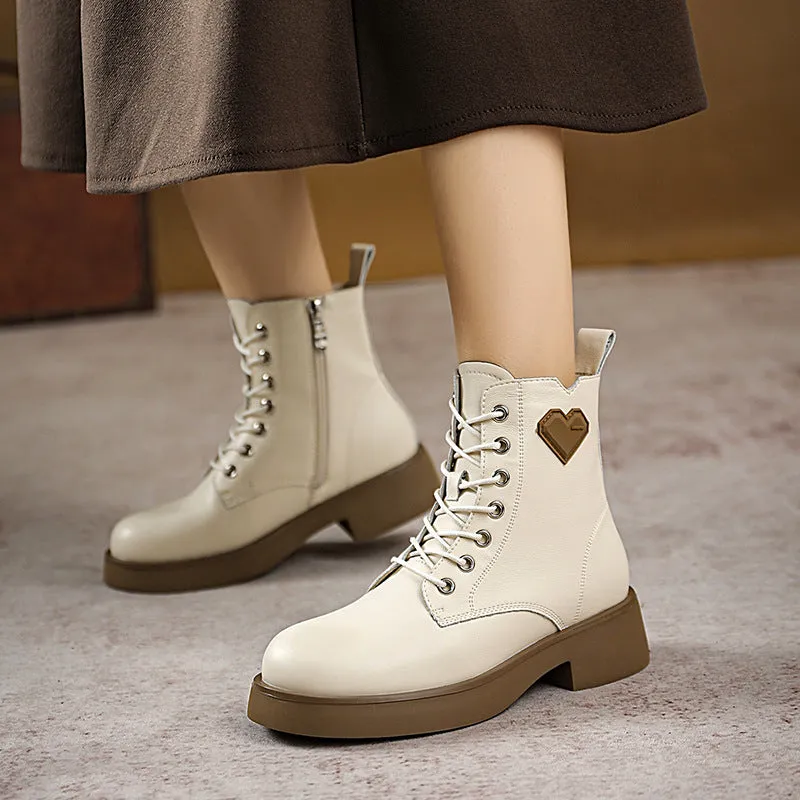 Women Fashion Leather Patchwork Boots