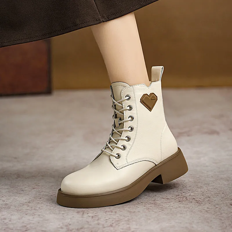 Women Fashion Leather Patchwork Boots