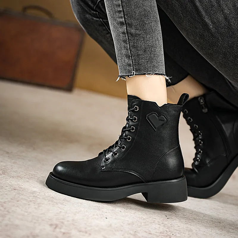 Women Fashion Leather Patchwork Boots