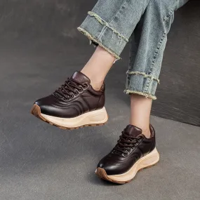 Women Minimalism Quilted Leather Casual Sneakers